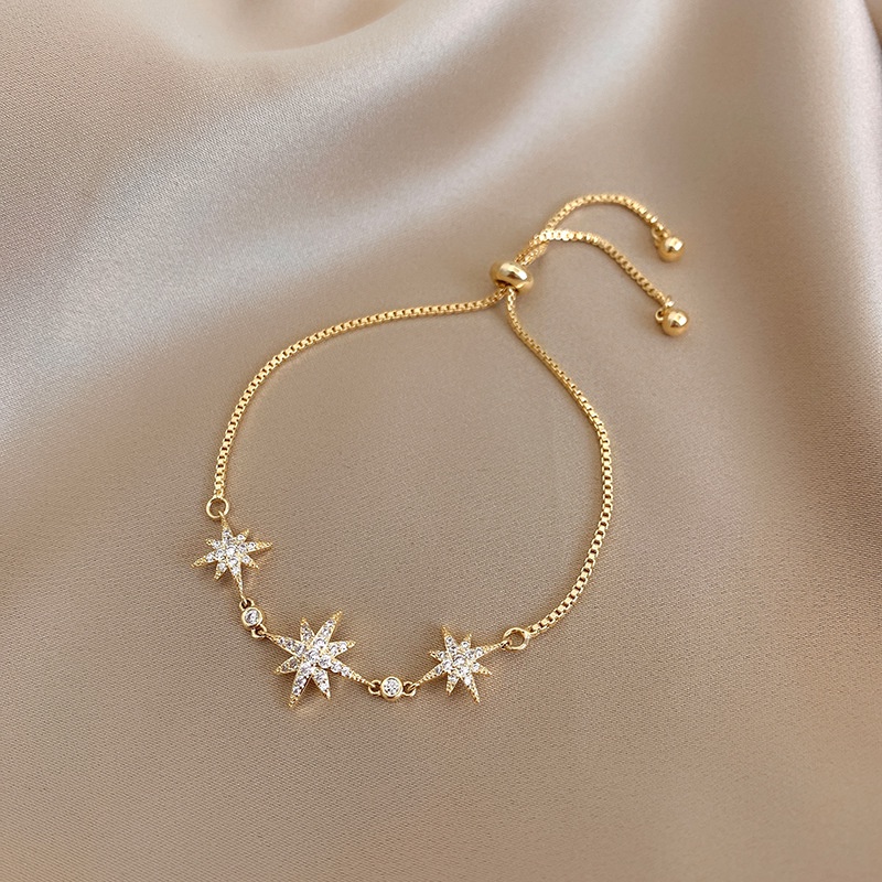 Perhiasan Gelang Tangan Desain Bintang Delapan Titik Hati Gaya Korea Untuk Wanita