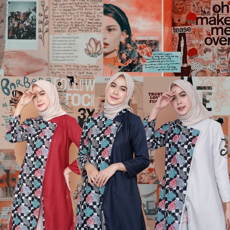 TUNIK BATIK KANTOR  TUNIK BATIK KERJA  TUNIK BATIK TERBARU  TUNIK BATIK KOMBINASI  BATIK TUNIK
