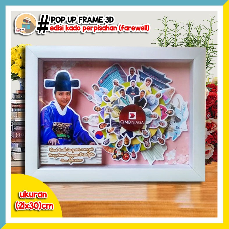 POP UP FRAME 3D KADO FAREWELL UNIK  SOUVENIR  PERPISAHAN  