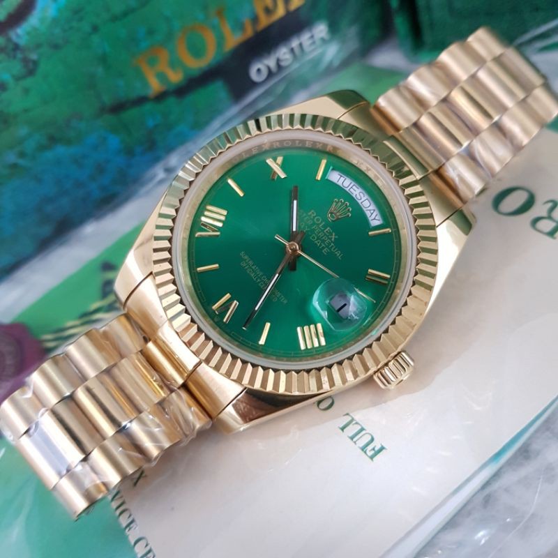 Rolex Day-date Automatic Gold Green Dial 40mm Quality PREMIUM