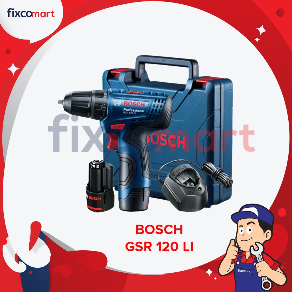 BOSCH Bor Obeng Baterai 12Volt - Bosch Gsr 120-Li