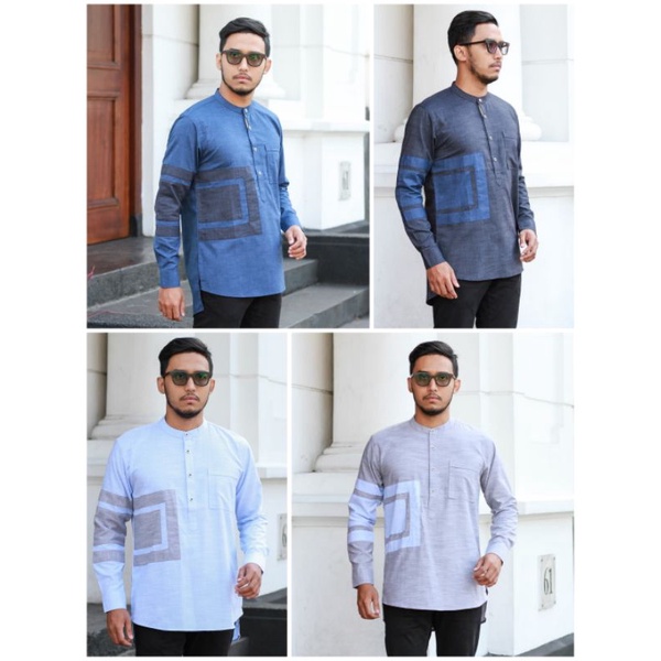 Kemeja Koko Pria Muslim, Motif Kotak, (Insight) Original