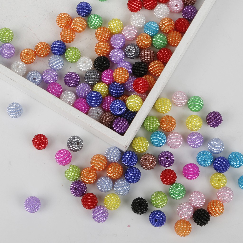 50pcs/lot Bayberry Beads 10mm Acrylic Round Imitation Pearl Beads Fit Europe Beads For Jewelry Making DIY Accessories