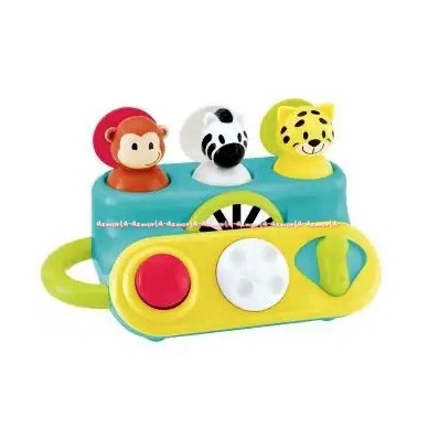 ELC Pop Up Jungle Animals Mainan Anak Mengenal Suara Dan Warna Belajar Menekan Spinner Dial Animal Untuk Bayi Usia 9bulan