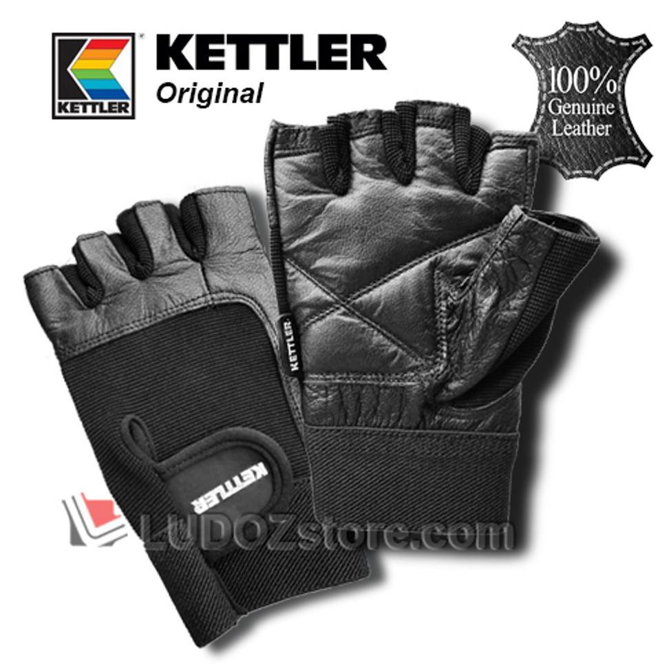 LEATHER PREMIUM GRADE TRAINING GLOVES BLACK KETTLER Sarung Tangan Gym Kulit original Fitness Glove