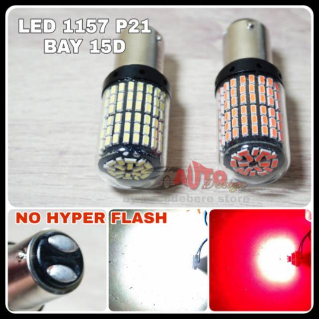 [1 PCS] Lampu LED Mobil Rem dan Kota Bayonet 1157  BAY15D 144 SMD Super Terang