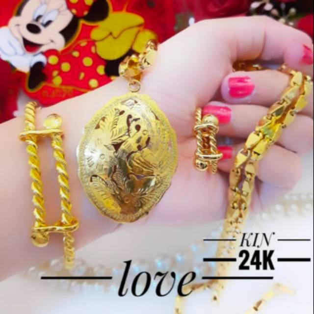 perhiasan xuping set lapis emas