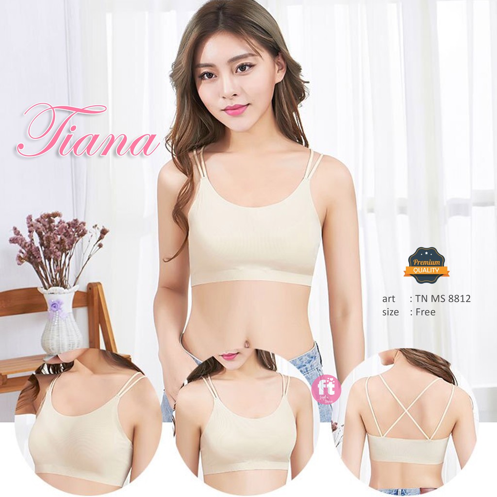 TIANA | Bra Seamless Ada Busa / Elastis Sexy Bralette / Atasan Rajut Busa / art TN MS 8812