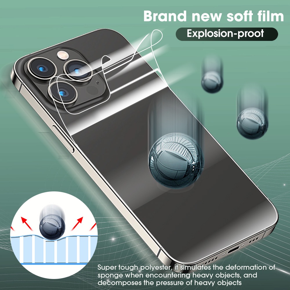 Film Hydrogel Pelindung Layar Belakang Full Cover Anti Gores Untuk iPhone 14