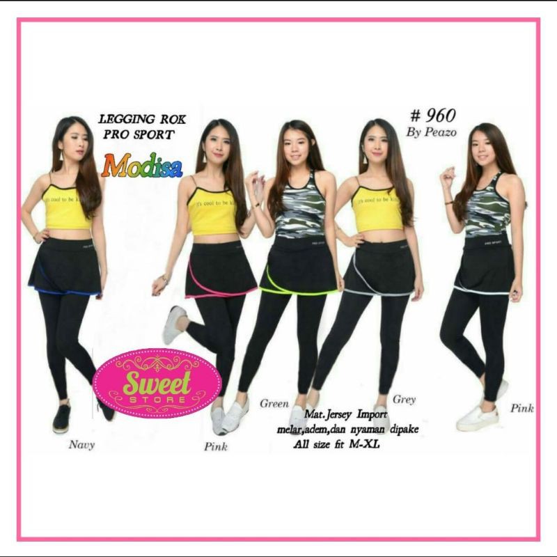 legging rok sport panjang modisa