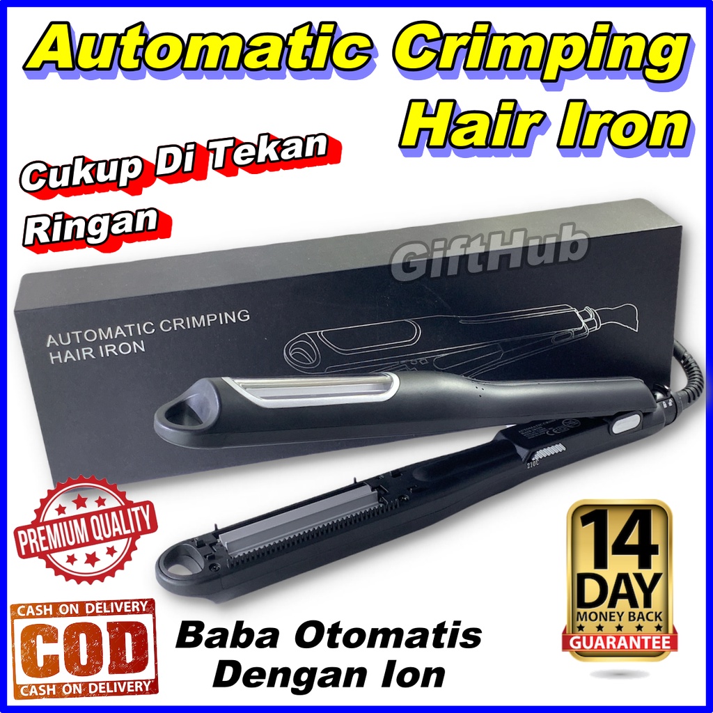 Catokan Baba Premium Otomatis Amara Original Catok Zig Zag Keriting Kembang Genteng Dengan Ion Plat 