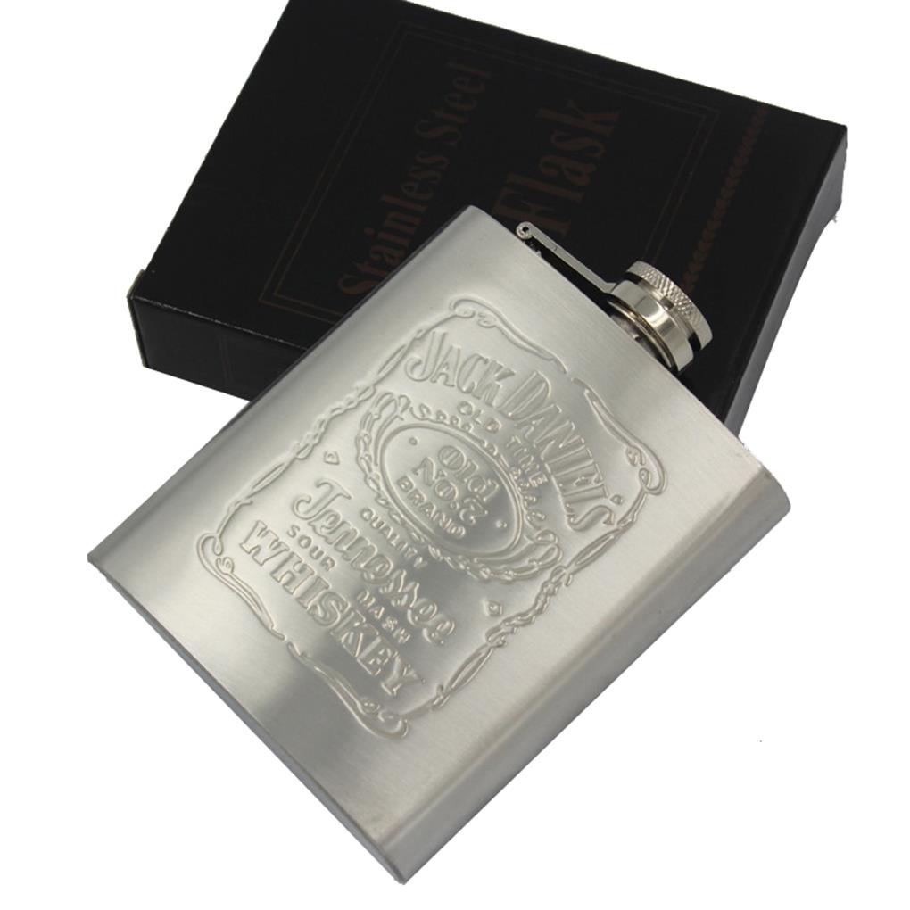 (house2020) Botol Minum Hip Flask Portable Motif Print Bahan Stainless Steel Untuk Pria / Travel