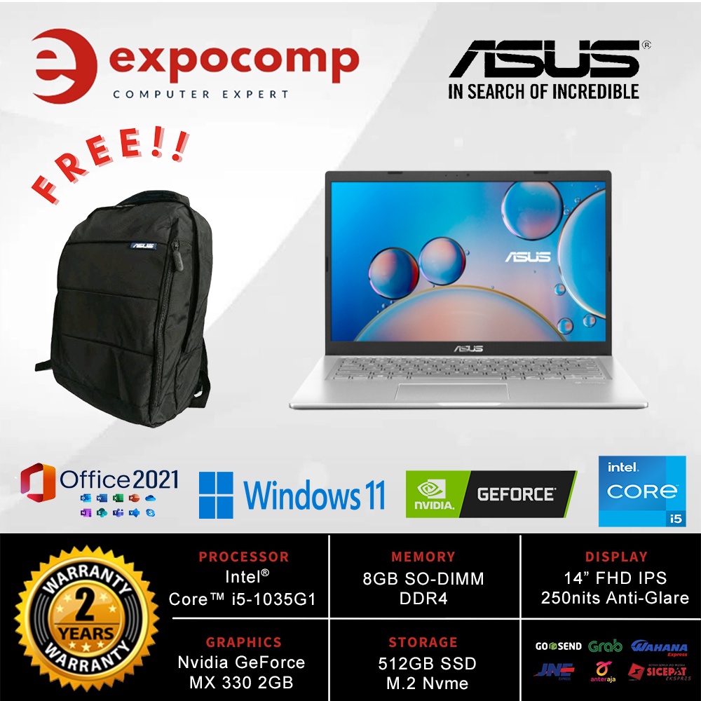 ASUS VIVOBOOK 14 A416JPO-VIPS553 SILVER CORE i5-1035G1