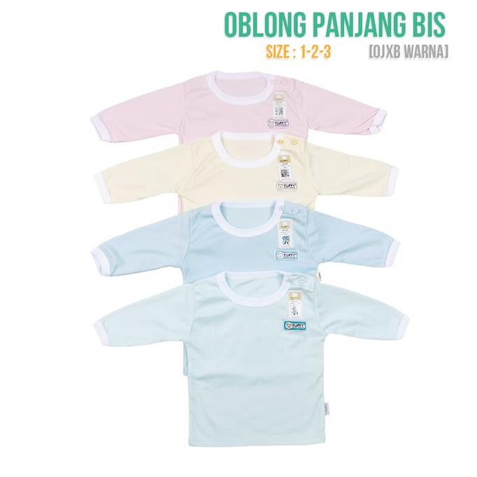 BAYI DAN ANAK BAJU OBLONG PANJANG BIS ANAK  WARNA FLUFFY OJXB-WRN (ISI 4PCS) - 12-18 BULAN MURAH