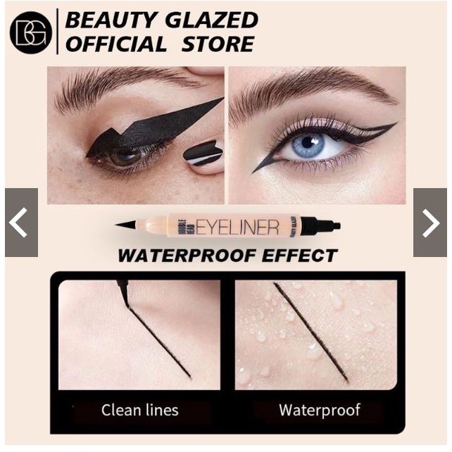 (READY &amp; ORI) Beauty Glazed 2 In 1 Double Head Eyeliner Black B119 B 119