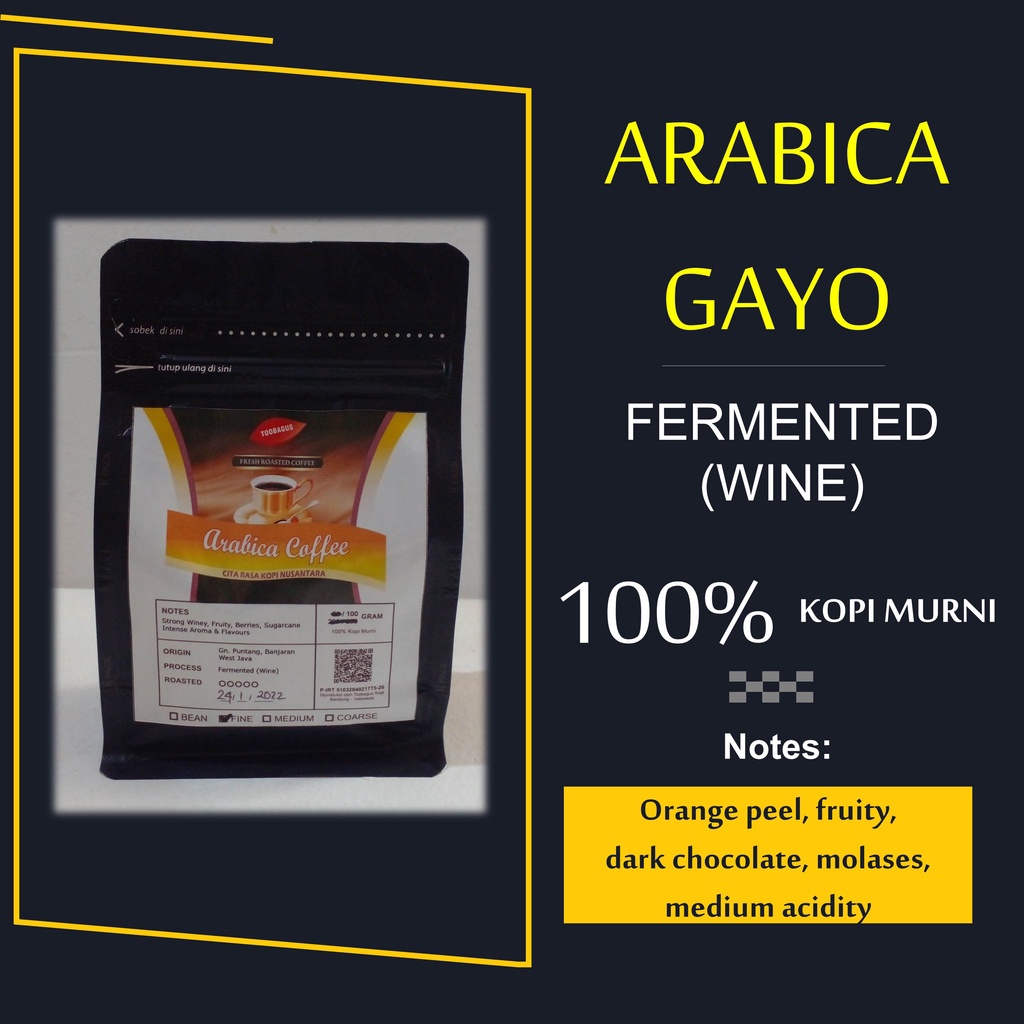 

KOPI GAYO ARABICA WINE 100gr original Toobagus