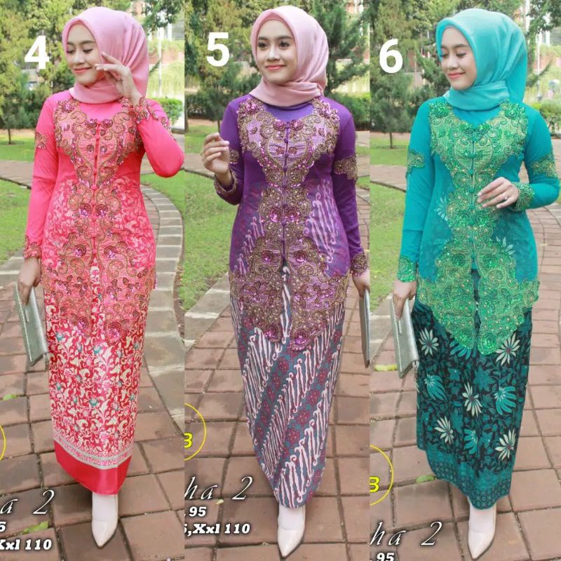 PROMOOO SETELAN KEBAYA PAYET BORDIR/KEBAYA AKAD PUTIH/KEBAYA PAYET TERLARIS