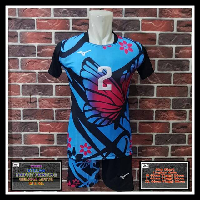 Baju voli cewek printing