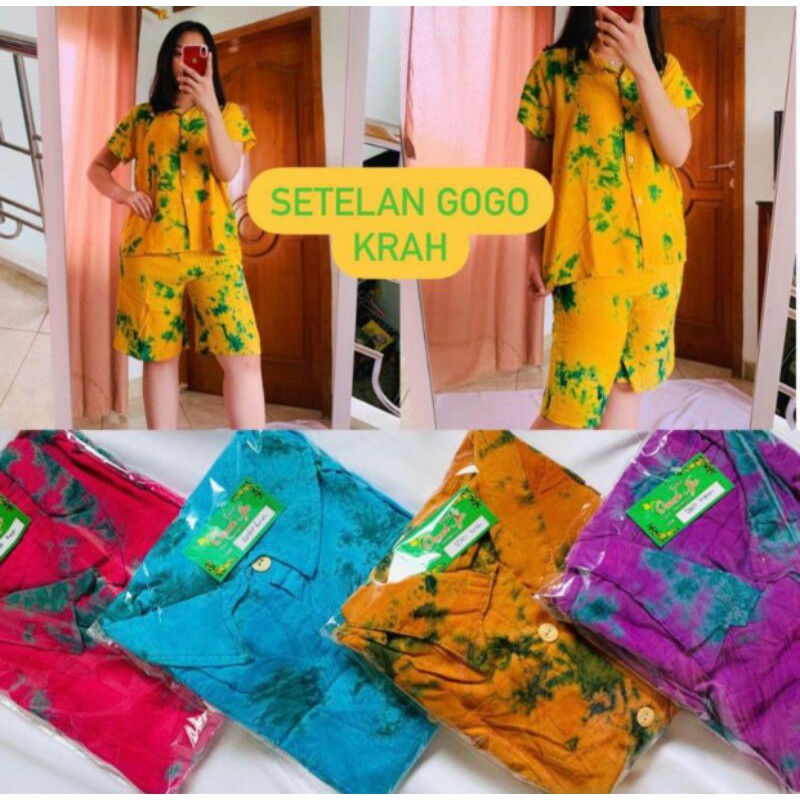 Baju Batik Setelan Gogo Krah