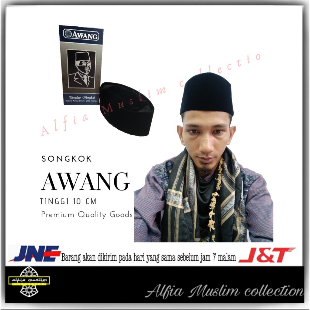 Songkok Awang Peci Awang Tinggi 8 cm Kopuah Awang Peci AC