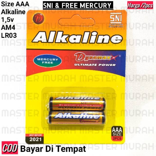 Baterai Alkaline size AAA AA 1 5  1½ volt Dynamax