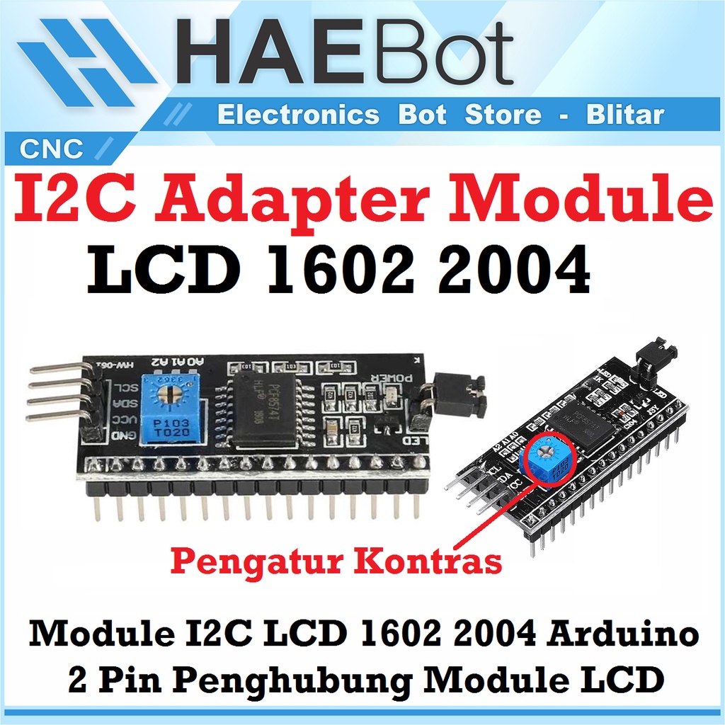 Jual [haebot] I2c Module Modul Adapter Lcd 16x2 20x4 1602 2004 Praktis Penghemat 4 Pin Display