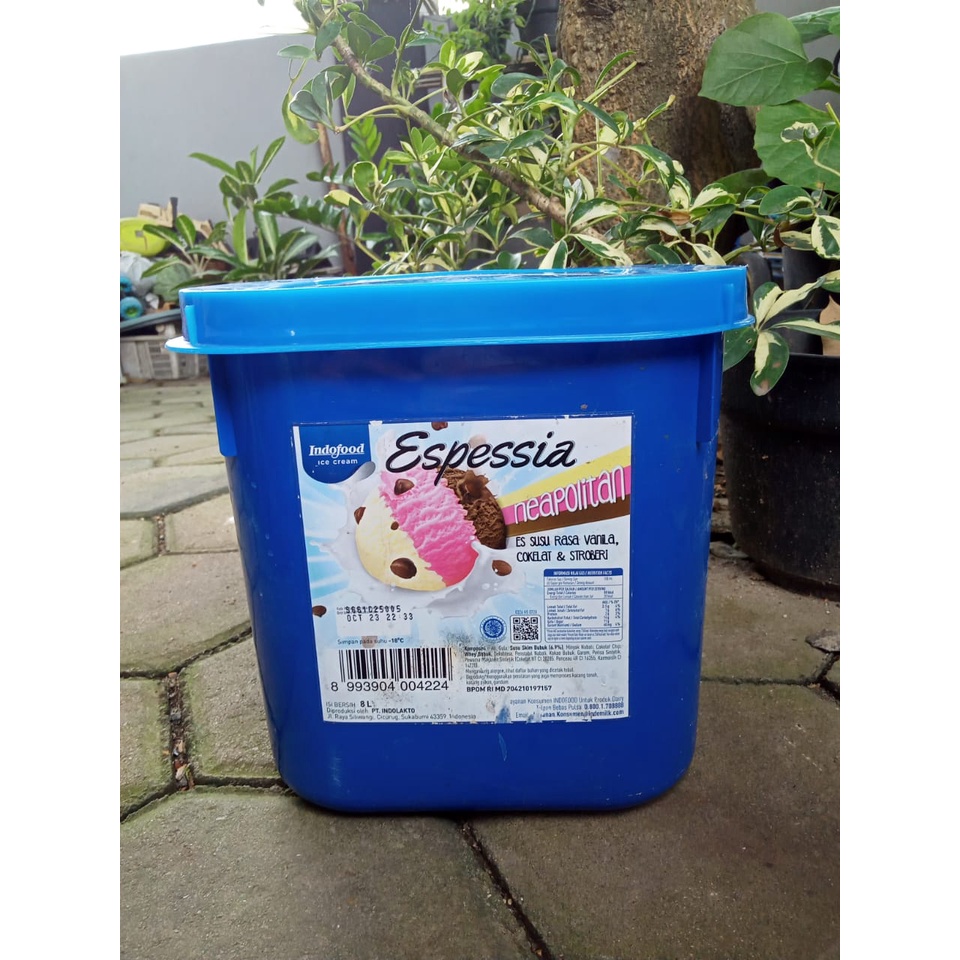 Toples plastik 8 liter /  toples kotak Biru / ember / box es cream biru kotak