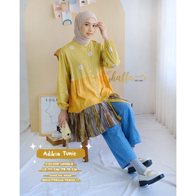 Adikia tunik motif 3in1 kuning by ghaffa the label