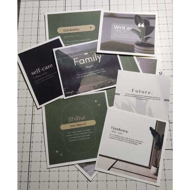 

12 pcs Sticker Word Definitions decorative untuk jurnal / scrapbook