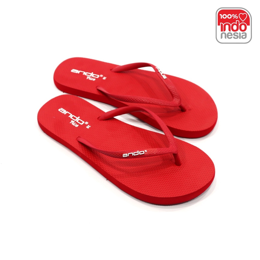 SANDAL KARET DEWASA ANDO NICE 36-40 CEWEK - SANDAL JAPIT CEWEK - ANDO-Red