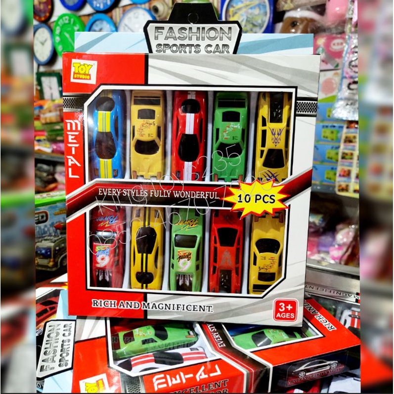 Mainan Anak Mobil Set isi 8pcs dan 10pcs Kotak Fashion Car Mobilan Kado Pontianak Toko Mainan Murah 
