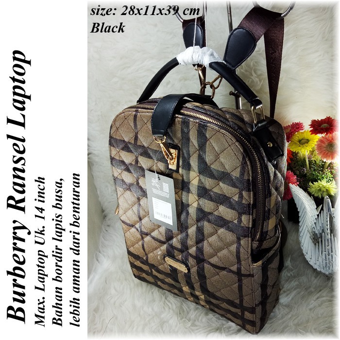 HS #Ransel Tas Burberry BB Ransel Laptop Bordir #Promo