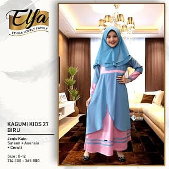 GAMIS KAGUMI KIDS 27 BIRU / GAMIS ANAK KAGUMI