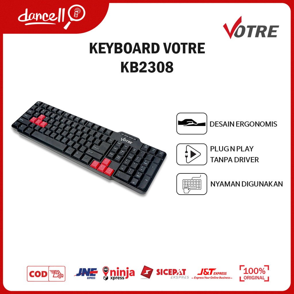 KEYBOARD LAPTOP VOTRE KB2308 KEYBOARD EKSTERNAL USB 2.0 KEYBOARD PORTABLE KEYBOARD PC UNIVERSAL DC70