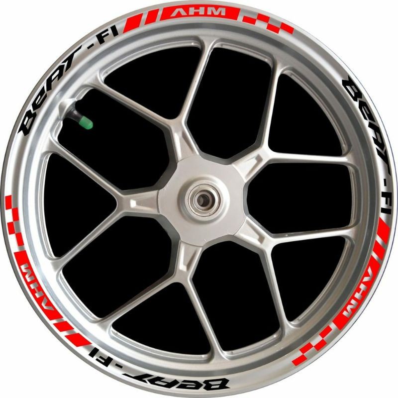 STIKER VELG BEAT FI VELG SILVER HITAM MERAH