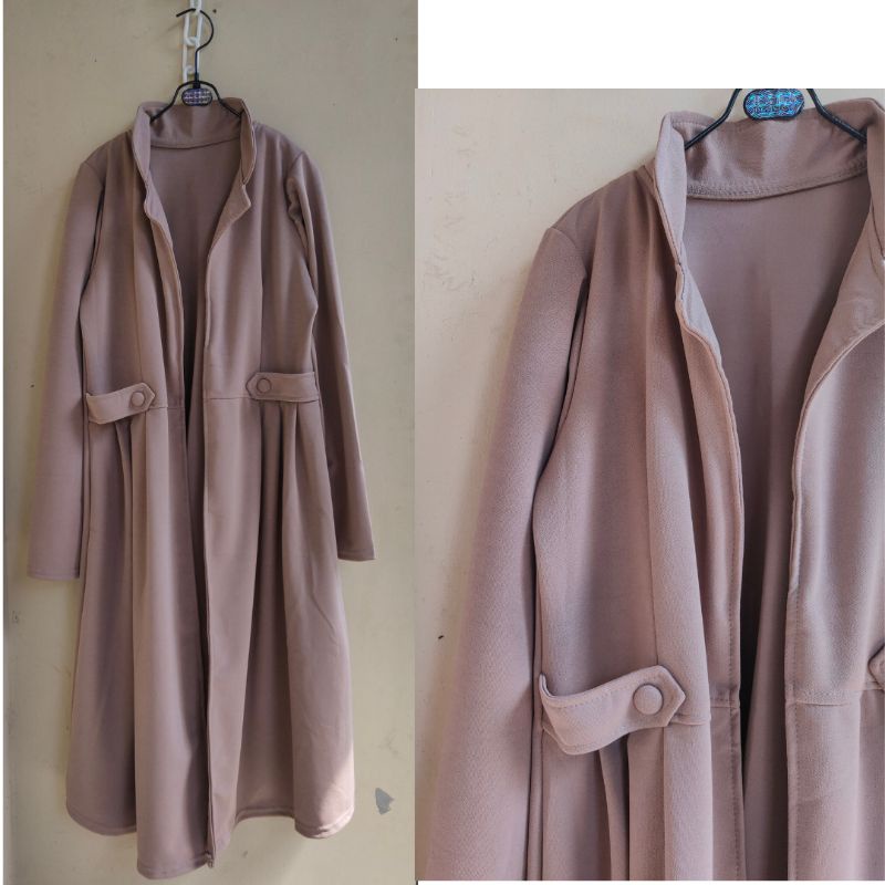 Long Outer Cardigan Fashion Muslim Kekinian Korean Style Selebgram Terbaru Lemon Skin Premium-MAHALINI - MILO