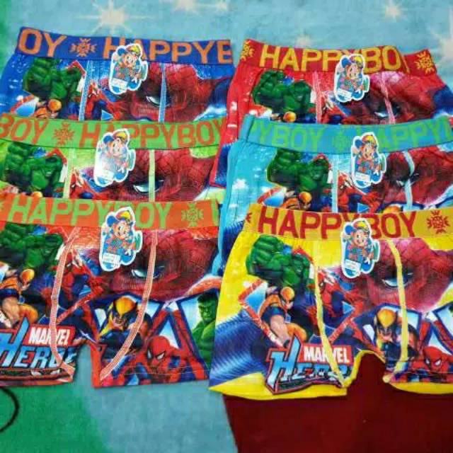 Celana dalam boxer anak laki happy boy / uk M L XL