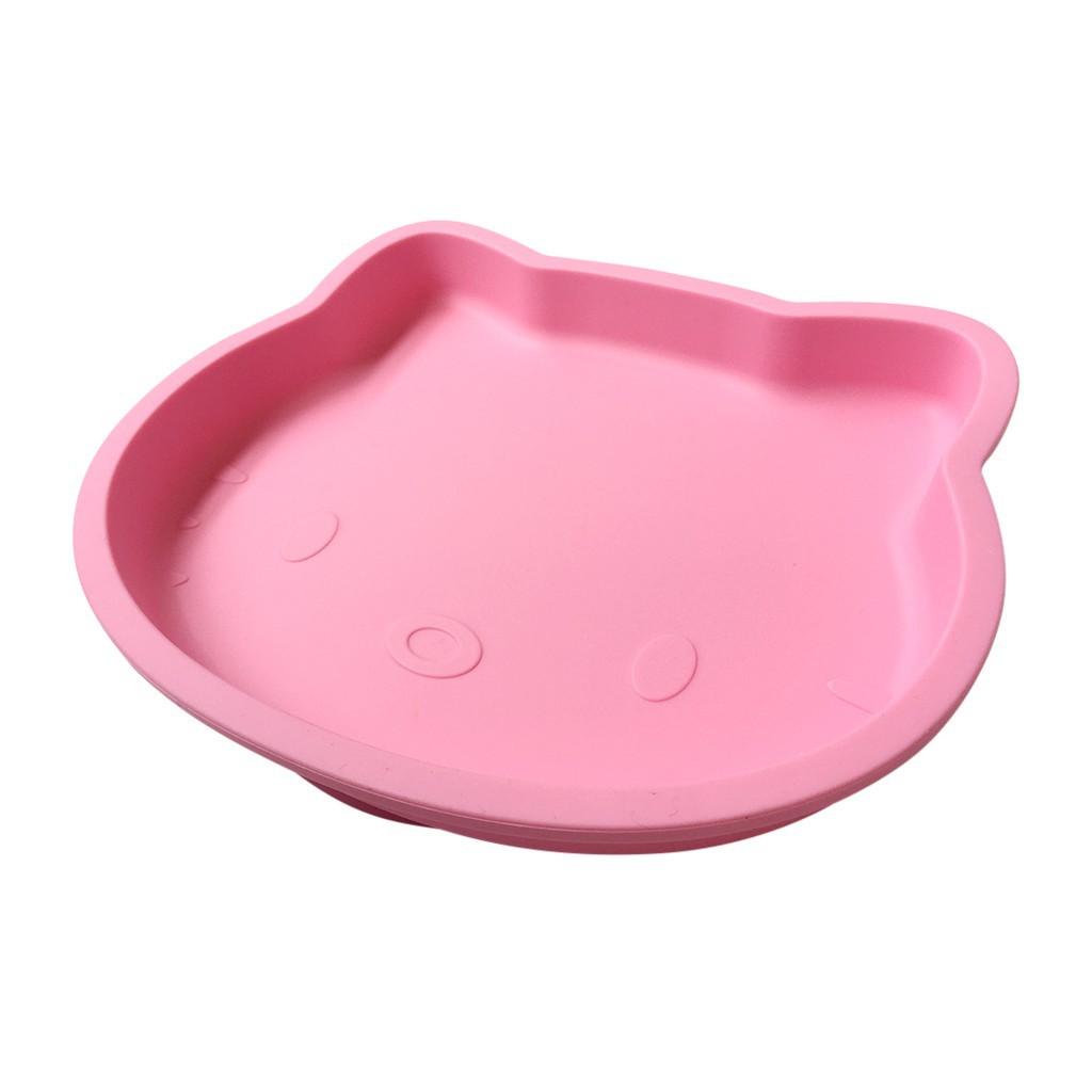 Bebiso Silicone Divided Suction Plate Cat / Piring Silicone Tempat Makan Bayi Bentuk Kucing