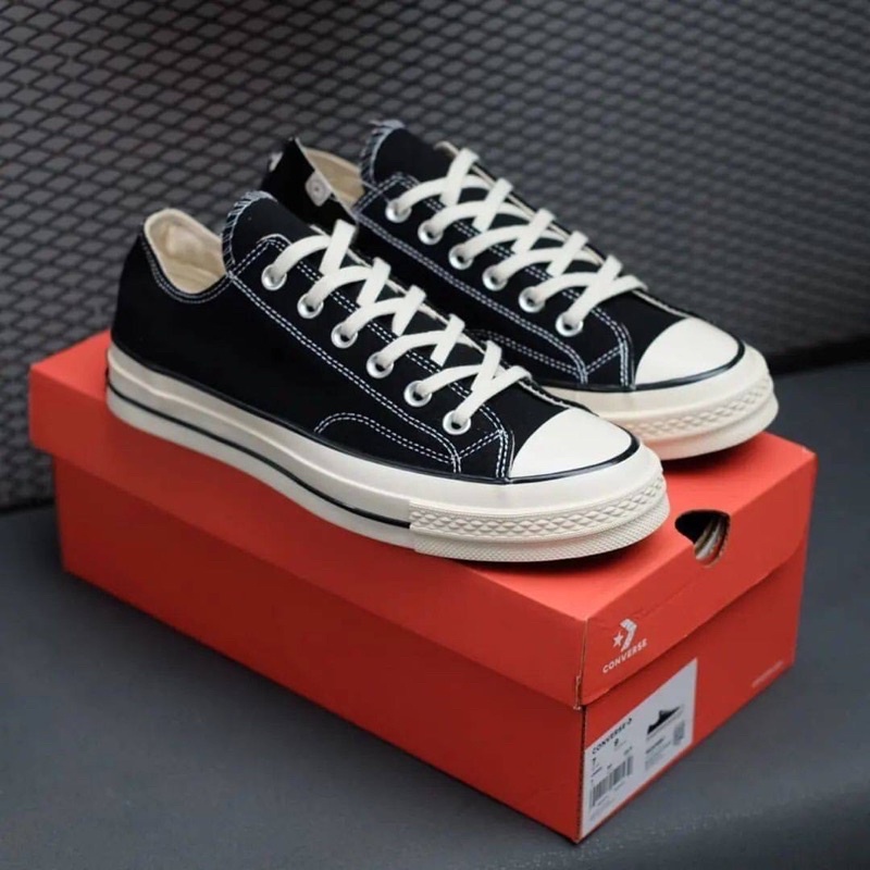 [ TERMURAH ] CONVERSE 70S LOW BLACK WHITE