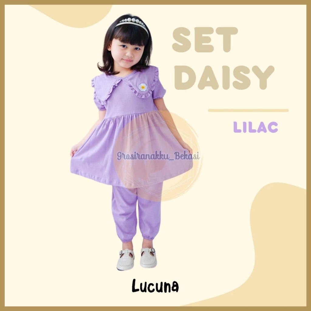 Setelan Anak Lucuna Daisy Warna Ungu 1-5tahun