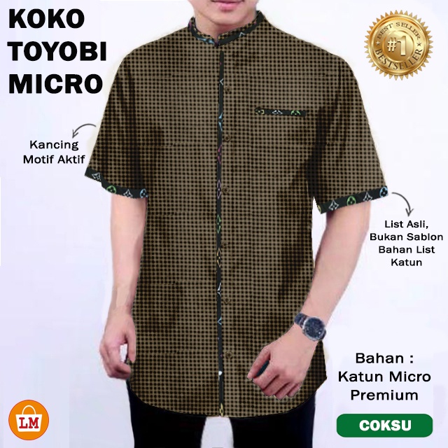 TERMURAH TERBARU Baju Muslim Pria Koko TOYOBI MICRO Bahan Katun Micro LMS 24045 24049