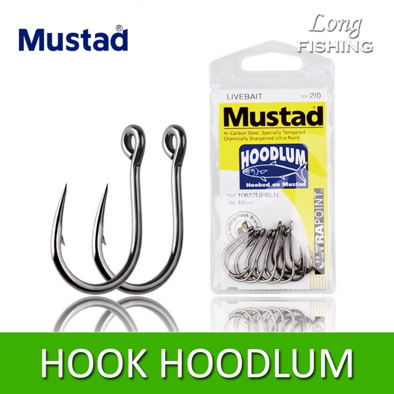 Kail Pancing MUSTAD HOODLUM LIVE BAIT HOOK 10827 NP-BN Air Laut Dan Tawar Hitam