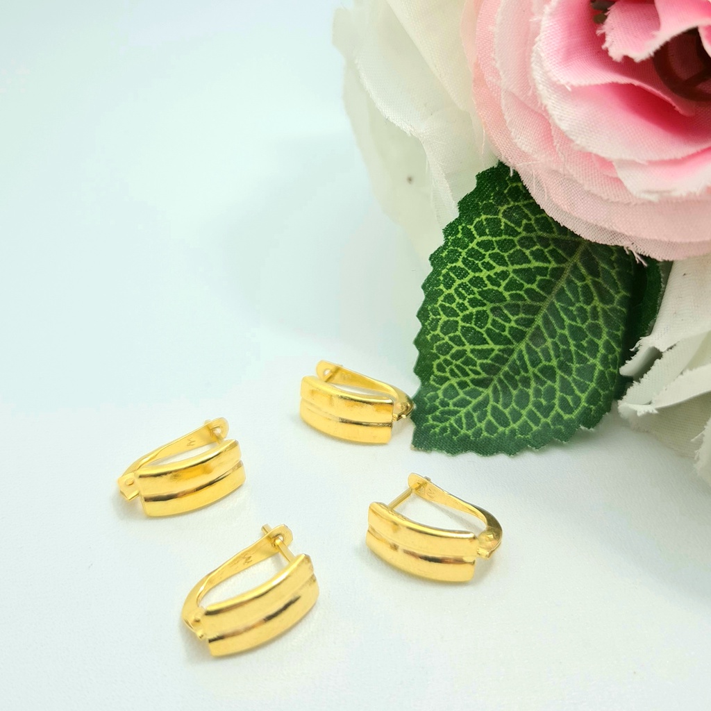 Anting Jepit Emas Muda Model Polos
