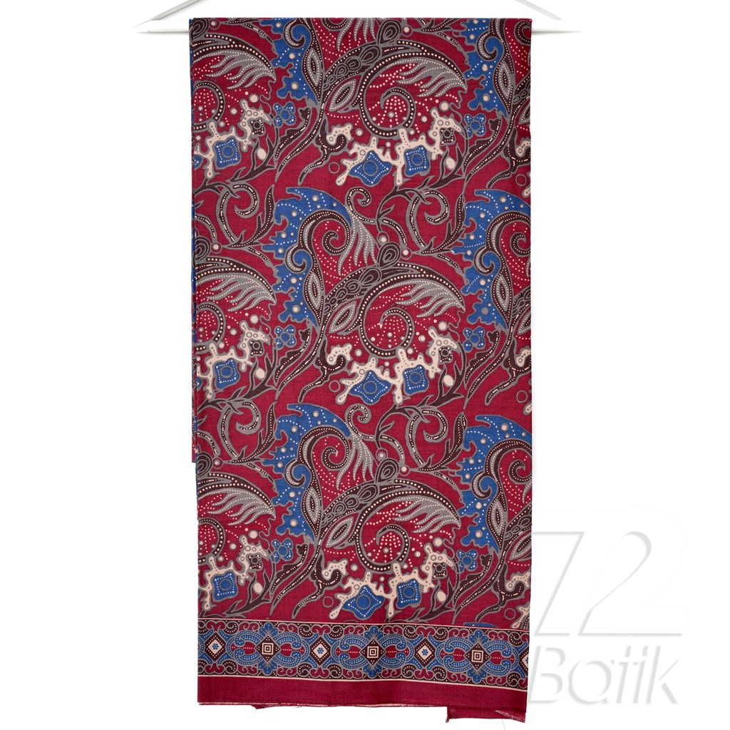 KAIN BATIK KATUN Premium Motif Cakar Warna Merah Maroon Marun Maron 725127 Cap 72 Jarik Jarit Samping Kebat Panjang Batik Katun Modern Premium Bahan Seragam Batik Pernikahan Kantor Keluarga Murah Kamen Jadi Batik Bali Lembaran