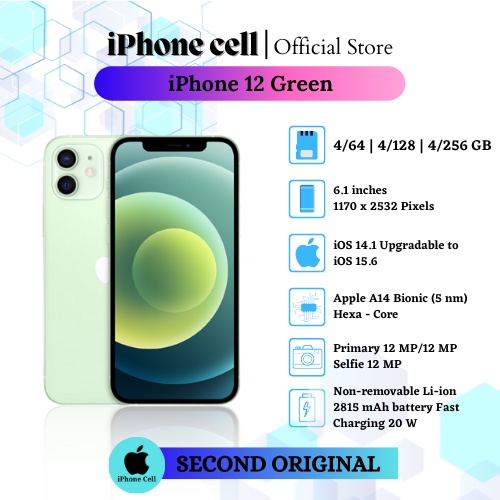 Jual Apple iPhone 12 128GB / 64GB Green / Hijau Second Bekas Original