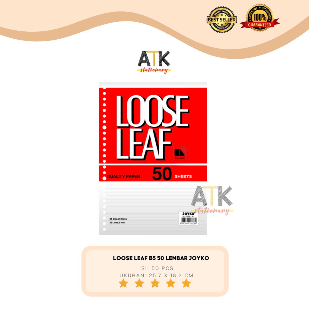 

Loose Leaf (Kertas File) Joyko B5 50 Lembar atk