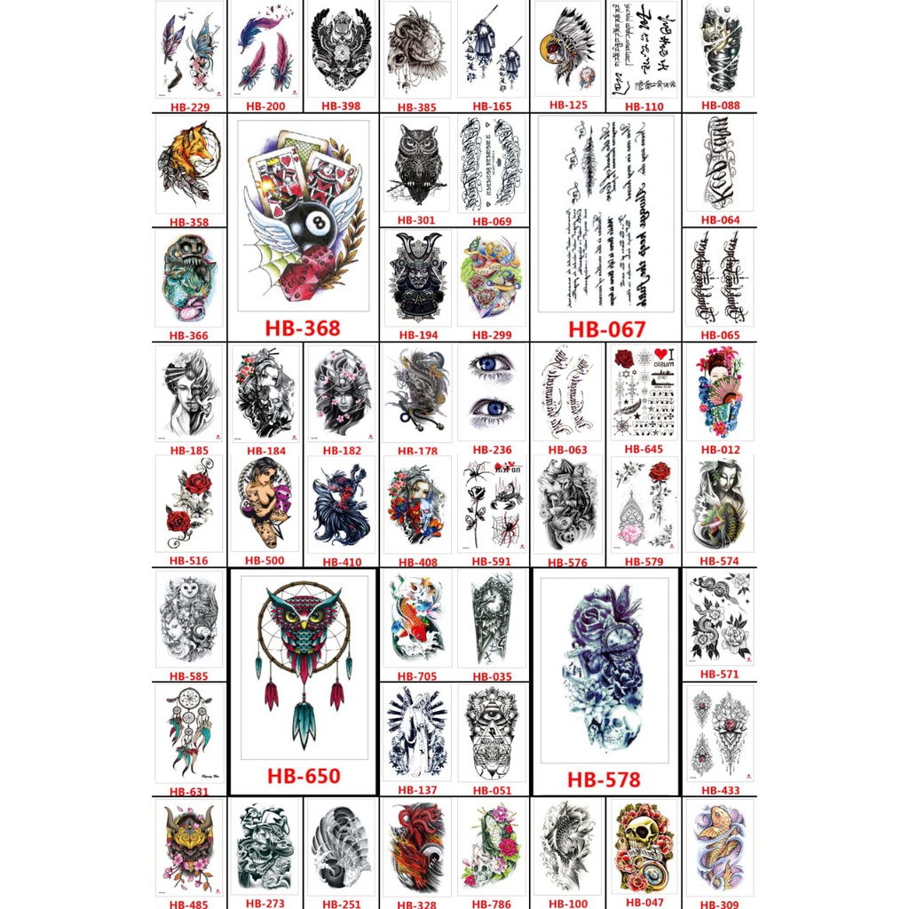 1 pcs Rondom/Acak Tatto temporary uk 21x15cm