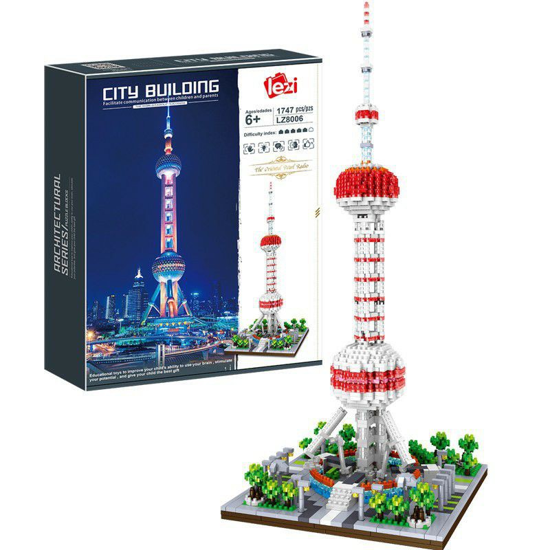 Block Architecture City Building Blocks Lezi LZ8006 Oriental Pearl Radio