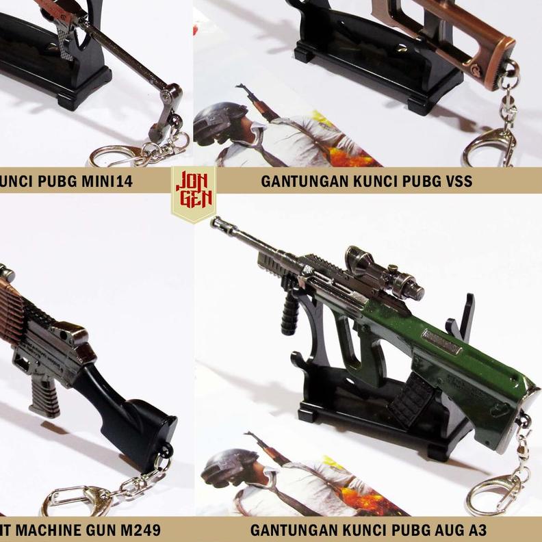 ۝ Gantungan Kunci Miniatur PUBG 18cm Sniper Awm M24 Suppressor Kar98k Akm ❂