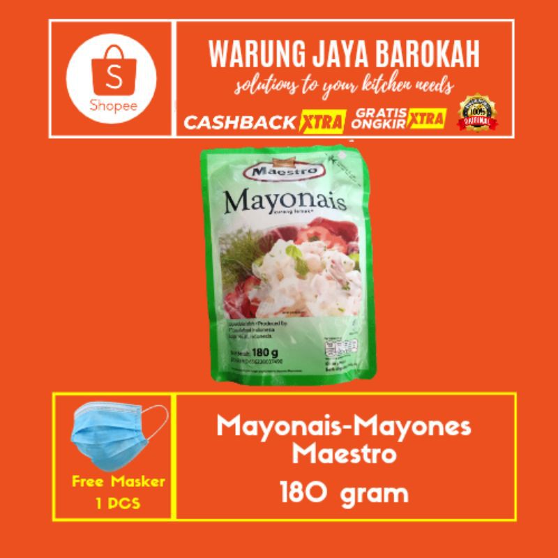 

MAYONAIS/MAYONAISE/MAYONES/MAESTRO 180 GRAM/HEMAT/MURAH